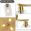 3-Light Gold Dining Room Chandeliers Over Table, Contemporary Kitchen Island Pendant Lighting, Industrial Hanging Light Fixture for Entryway Hallway Foyer Bedroom, Clear Glass Shade by CozyNest Decor