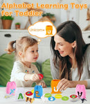 Alphabet Learning Toys for Toddlers, Word Work Small Group Set with 104 Phonics Flash Cards and 26 Animal Figurines, Fun Education Classroom Supplies Alphabet Sounds Teaching Games for Kids by TinyTreasures Baby Boutique
