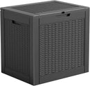 Vixzen 31 Gallon Resin Deck Box - Lockable Outdoor Storage for Patio Cushions, Garden Tools, Pool Supplies，Black by CozyNest Decor