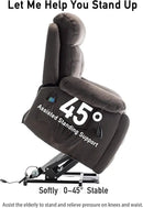 Large Power Lift Chairs Recliners for Elderly with Heated and Massage, Lazy Boy Recliner Chair with 26in Extra Wide Seat, Hidden Cup Holder, Side Pocket by CozyNest Decor