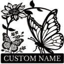 Custom Butterfly Metal Sign,Personalized Butterfly House Number Signs,Personalized Gardener Name Sign,Garden Patio Wall Decor (Style-5) by GreenHaven Gardens