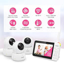 VTech Video Baby Monitor with 3 Cameras, 5" LCD Screen, Up to 17Hrs Video & 31Hrs Audio Battery Life, Night Vision, 1000ft Range, Pan-Tilt-Zoom, Lullabies, Soothing Sounds, Temperature Sensor, VM924-3 by TinyTreasures Baby Boutique