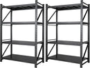 Set of 2 Storage Shelves, 4 Tier Heavy Duty Garage Shelving Units, 48” Wide Rack Shelf, 3000LBS Steel Industrial Shelving, 24” Deep Adjustable Standing Shelf for Warehouse 24" D x 48" W x 70" H Black by GreenHaven Gardens