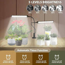 Grow Light LED Gooseneck Lamp,6500K 80W Full Spectrum 144 LED Plant Lamp Clip-on Desk for Indoor Plants Growing, Timer Setting 4/8/12/18H & 5 Dimmable Levels by GreenHaven Gardens