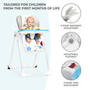 Kinderkraft Highchair Yummy, Baby Chair, Ergonomic, Comfortable, Reclining, Foldable, with Ajustable Height, Footrest, Detachable Double Tray, for Toddler, from 6 Month to 3 Years, Gray by TinyTreasures Baby Boutique