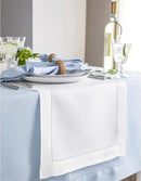 Solino Home Linen White Table Runner 72 Inches Long - 100% Pure Linen Hemstitch Table Runner 14 x 72 Inch for Dresser, Dining, Fall, Autumn, Halloween, Thanksgiving - Classic Hemstitch by CozyNest Decor