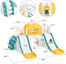 JOYLDIAS 9 in 1 Toddler Slide, Toddler Playground with Double Slides, Climber,Basketball Hoop,Tunnel, Telescope, Storage Space and Non-Slip Step, Indoor Outdoor Backyard Playset for Toddlers Age 1-3+ by TinyTreasures Baby Boutique