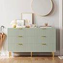GAOMON 6 Drawer Dresser, Wood Chest of Drawers Organizer Storage with Gold Handle, Large Storage Cabinet, Modern Design Dresser for Bedroom, Living Room, Closet, Hallway, Entryway, Green by CozyNest Decor