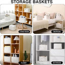 Storage Baskets for Organizing, Woven Basket for Storage, Storage Baskets Bin for Shelves, Cotton Rope Basket with Handles, 12.5"Lx9.1"Wx7.9"H, (4 Packs) Off White by CozyNest Decor