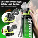 Water Bottle, 32 oz Motivational Water Bottles with Time Marker-Tritan & BPA Free, Sports Water Bottle with Time to Drink & Strap, Wide Mouth, Leakproof -Gift for Christmas Gym Fitness & Outdoor by CozyNest Decor
