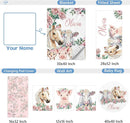 Personalized Floral Animal Crib Bedding Set, 5 Pcs Custom Baby Crib Set with Name, Double Layer Nursery Bedding Set, Soft Baby Bedding Crib Set for Girls, Customized Gift for Toddler Infant by TinyTreasures Baby Boutique