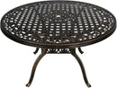 48" Round Patio Table for 6 Person Cast Aluminum Bistro Table with Umbrella Hole,Metal Patio Table Outdoor Bistro Dining Table for Garden,Bronze by GreenHaven Gardens