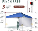 CROWN SHADES 12x12 Pop Up Canopy Tent Instant Commercial with 150D Silver Coated Fabric Including 1 Removable Sidewall, 4 Ropes, 8 Stakes, Weight Bags, STO 'N Go Bag, Blue by GreenHaven Gardens
