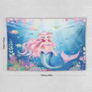 HZOHNAGO Mermaid Girls Tapestry Watercolor Mermaid Princess Pattern Printed Wall Tapestry Wall Hanging for Bedroom Living Room Dorm 60" W x 40" H by CozyNest Decor