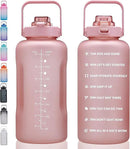 64oz,100oz,128oz Large Motivational Water Bottle with Time Marker, Leakproof & BPA Free Half Gallon Big Water Bottle with Straw Handle Tritan Frosted Water Jug for Gym,Fitness,Outdoor Sports by CozyNest Decor