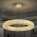 Dia 40" Modern Crystal Chandelier Ring Chandelier Adjustable Height Luxury Crystal Pendant Ceiling Light Fixture for Dining Living Room Bedroom by CozyNest Decor