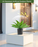 Velener Fake Agave with Black Pot, Artificial Plant Outdoor Agave - Fake Plants for Indoor and Outdoor Decor(16 Inch) by GreenHaven Gardens