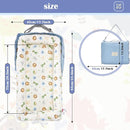 Baby Lounger for Newborn Portable Bag,Baby Nest Play Gym mat with Strap,Newborn Lounger Adjustable Size & Inner Zipper Lengthen Space to 24 Months,Animal World Blue by TinyTreasures Baby Boutique
