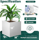 White Steel Planter Square Outdoor Planters Galvanized Steel Planter Box Indoor Metal Large Planters Cube Heavy Duty Flower Pot 16 Inch Modern Commercial Residential for Trees Patio Deck Yard Garden by GreenHaven Gardens