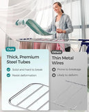 SONGMICS Clothes Drying Rack, Foldable 2-Level Laundry Drying Rack, Free-Standing Laundry Airer, with Height-Adjustable Wings, 33 Drying Rails, Sock Clips, Silver and Blue ULLR53BUV1 by CozyNest Decor