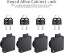 Tanice 4 Pack Furniture Lock Zinc Alloy Cam Security Lock Keyed Alike Cylinder Cupboard Drawer Lock with 8 Keys for Door Cabinet Mailbox Drawer Cupboard Household Office, Black by TinyTreasures Baby Boutique