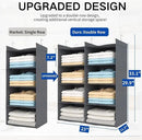 4 Tier Shelf Hanging Closet Organizer, Dual-Row 8 Pocket Cloth Hanging Shelf with 3 Sturdy Hooks for Storage, Foldable (Grey) by CozyNest Decor