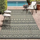 GAOMON Outdoor Rug for Patio Clearance 5x8 Reversible Plastic Straw Patio Rug for Camping Stain & UV Resistant RV Mats for Porch, Deck, Backyard, Camper, Balcony, Picnic, Black&Brown by CozyNest Decor