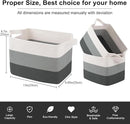 OIAHOMY Storage Basket, Woven Baskets for Storage, Cotton Rope Basket for toys,Towel Baskets for Bathroom - Pack of 3, Gradient Dark Gray by TinyTreasures Baby Boutique