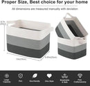 OIAHOMY Storage Basket, Woven Baskets for Storage, Cotton Rope Basket for toys,Towel Baskets for Bathroom - Pack of 3, Gradient Dark Gray by CozyNest Decor