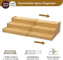 Spice Rack Organizer for Cabinet, 3 Tier Expandable Bamboo Spice Storage, Great for Kitchen Cabinet, Cupboard,Pantry and More by CozyNest Decor