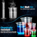 moveland Plastic Graduated Cylinders and Beakers with 5 Pipettes, 10ml 25ml 50ml 100ml Cylinders, 50ml 100ml 250ml 500ml 1000ml Beakers, Ideal for DIY and Kids Science Lab by TinyTreasures Baby Boutique