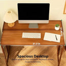 31.5" Bamboo Folding Desk,Space-Saving Computer Desk for Small Spaces, Foldable Study Table for Bedroom, Home Office, Dorm, Apartment（Brown by CozyNest Decor