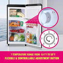 Mini Fridge Dual Door Refrigerator with Freezer, 3.5 Cu.Ft Compact Refrigerator with Handle, Adjustable Temperature & Removable Glass Shelves, for Apartment/Dorm/Office/RV, Black by CozyNest Decor