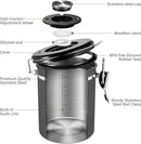 Veken Coffee Canister with Window,Airtight Stainless Steel Kitchen Food Storage Container, Date Tracker & Scoop for Grounds Coffee, Beans, Tea, Flour, Cereal,Sugar,22OZ,Grey by CozyNest Decor