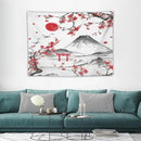 Red Cherry Blossoms Tapestry, Japanese Fuji Mountain Tapestry, Asian Japanese Wall Tapestry, Nature Landscape Tapestries for Bedroom Living Room Decor 40"x30" by CozyNest Decor