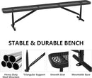 96" L Outdoor Metal Benches, Heavy Duty Garden Park Bench for Outside, Porch Chair Sports Backless Commercial Benches Mesh Bench for Shopping Mall, Store, Lawn, Park, Patio, Deck, Garden by GreenHaven Gardens