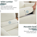 Swivel Rocker Recliner, Oversized Boucle Glider Recliner Nursery, Manual Swivel Rocking Reclining Chairs with Removable Cushion and Lumbar Support for Nursery Living Room Bedroom, Teddy White by TinyTreasures Baby Boutique