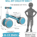 Baby Balance Bike Toys for 12-36 Months Kids Toy Boy and Girls Gifts Toddler Best First Birthday Gift Children Walker No Pedal Infant 4 Wheels Bicycle (Classic, Light Blue) by TinyTreasures Baby Boutique
