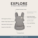 Baby Tula Explore Carriers - Breathable Baby Carrier Newborn to Toddler - Adjustable Toddler Carrier - Multiple Ergonomic Positions Front and Back - Ergonomic Fit for 7-45 lb - Linen, Ash by TinyTreasures Baby Boutique