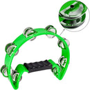 EastRock Tambourine,Metal Jingles Hand Held Percussion-Half Moon Tambourine for Kids, Adults, KTV, Party GREEN by TinyTreasures Baby Boutique