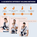 Baby Carrier Ergonomic Infant Carrier with Hip Seat Kangaroo Bag Soft Baby Carrier Newborn to Toddler 7-45lbs Front and Back Baby Holder Carrier for Men Dad Mom (Blue) by TinyTreasures Baby Boutique