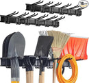 Wall Mount Tool Storage Rack, Heavy Duty Garage Storage Tool Organizer, Garden Tool Wall Hooks and Hangers, Hold Up to 350lbs Black 2Pack, AK806-Black-2Pack by GreenHaven Gardens