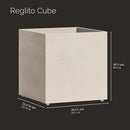 Reglito Cube Planter – Fiberglass Indoor/Outdoor and Weather-Resistant Large Planter (Sand Stone, 35.4" L x 35.4" W x 36" H) by GreenHaven Gardens