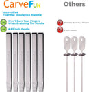 Innovative Thermal Insulation Handle BBQ Skewers Set - 6 Stainless Steel Wide BBQ Kebob Sticks For Grill - Flat Metal With 1 Food Remover Bar - 16.7' Inch Metal Kabob Skewers by GreenHaven Gardens