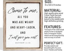 Christian Wooden Wall Signs, Living Room Decor, Bedroom Signs, Scripture Home Decor, Bible Verse Decoration, Framed Wall Plaque Sign 15 * 11.5 inches, Come to Me Sign by CozyNest Decor