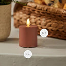 Luminara Outdoor Votive Flameless LED Candle, Baked Clay 2" x 3.2", Moving Flame Battery Operated Timer Remote Ready IPX4 Matte Plastic Finish by GreenHaven Gardens