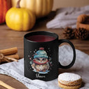 Winter Owl Design Coffee Mug - Custom Christmas Animal Black Cup, Personalized Name Themed 11oz 15oz Ceramic Cup for Owl Lovers, Xmas Decorative Gift by CozyNest Decor