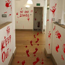 Halloween Bloody-Handprint-Footprints Floor Stickers, Scary Halloween Party Indoor/Outdoor Decoration, for Windows Clings, Car - 12 Sheets by CozyNest Decor