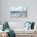 cozy country Lighthouse Wall Art 36"x24" - Coastal Pictures Beach Canvas Ocean Decor - Nautical Artwork Seascape Hand Painting for Bedroom, Sea House by CozyNest Decor