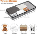Fixwal 2 Pack Under Bed Storage Containers, Below 4.5 Inches Low Profile Underbed Organizer Clothes Storage with Sturdy Sidewalls and Bottom by CozyNest Decor